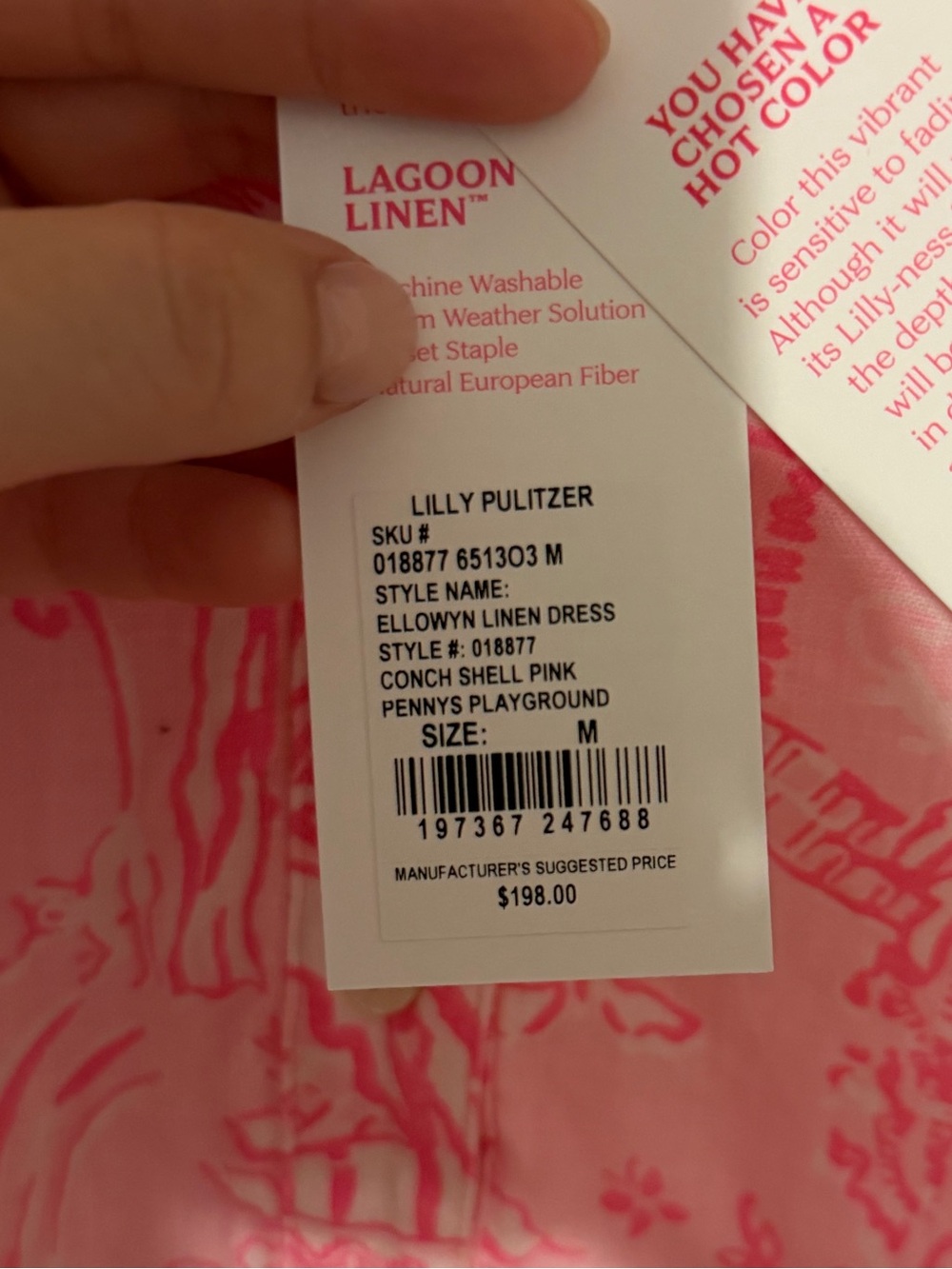 Lilly Pulitzer Pink Ellowyn Linen Dress NWT - Picture 3 of 4
